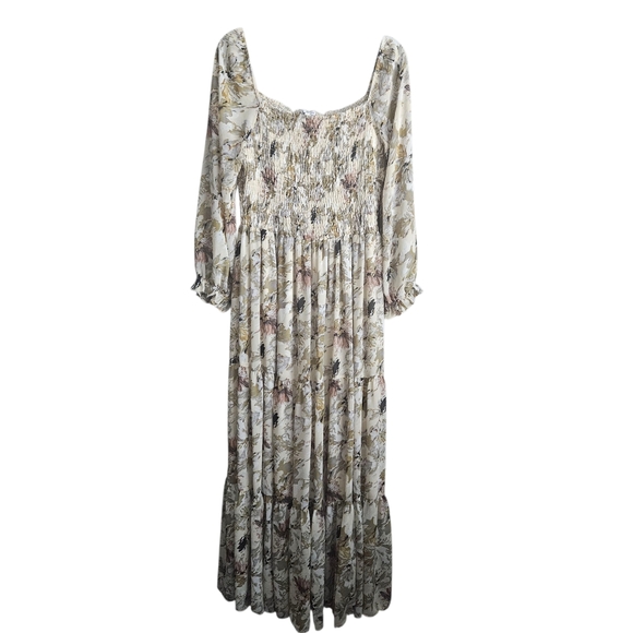 Baltic Born Smocked Floral Tiered Maxi Dress Size 1XL Fall Wedding Guest - Picture 1 of 13